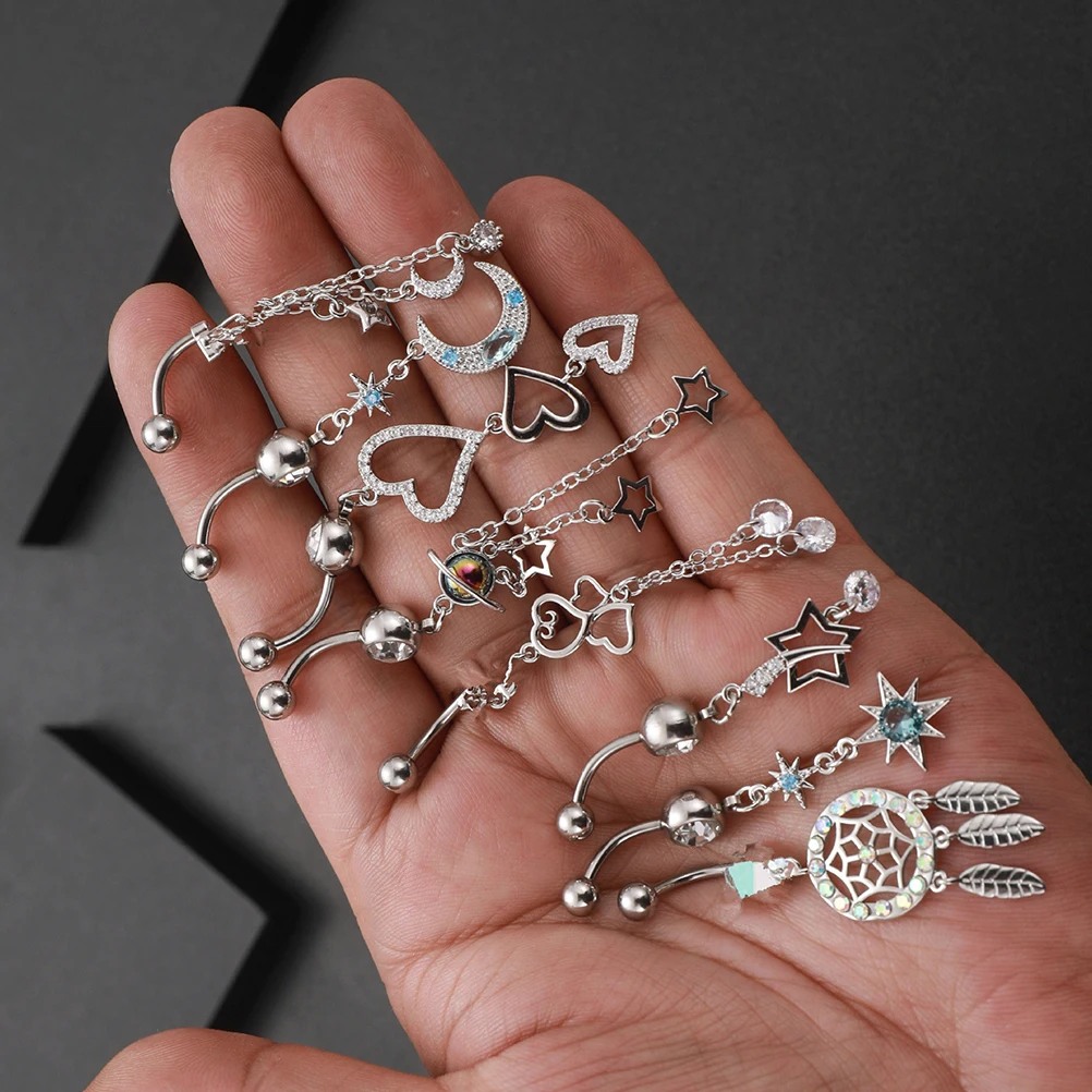 5pcs Zircon Belly Button Rings Dangle Elegant Design Copper Navel Piercing Jewelry for Women Party Banquet Gift
5pcs Zircon Belly Button Rings Dangle Elegant Design Copper Navel Piercing Jewelry for Women Party Banquet Gift