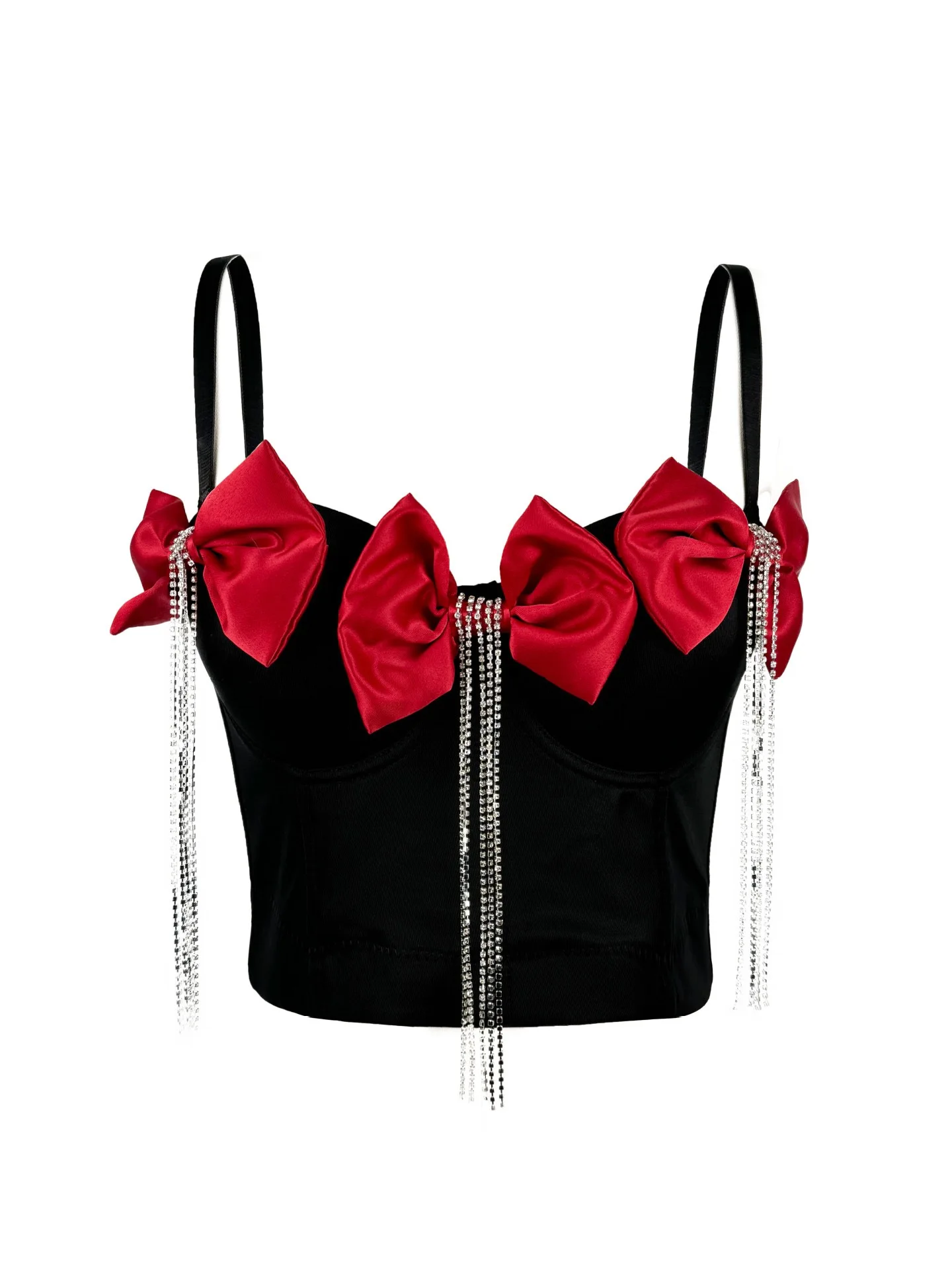 Exquisite sweet diamond tassel tube top camisole, double layer large bow camisole, fashionable and elegant camisole
Exquisite sweet diamond tassel tube top camisole, double layer large bow camisole, fashionable and elegant camisole
