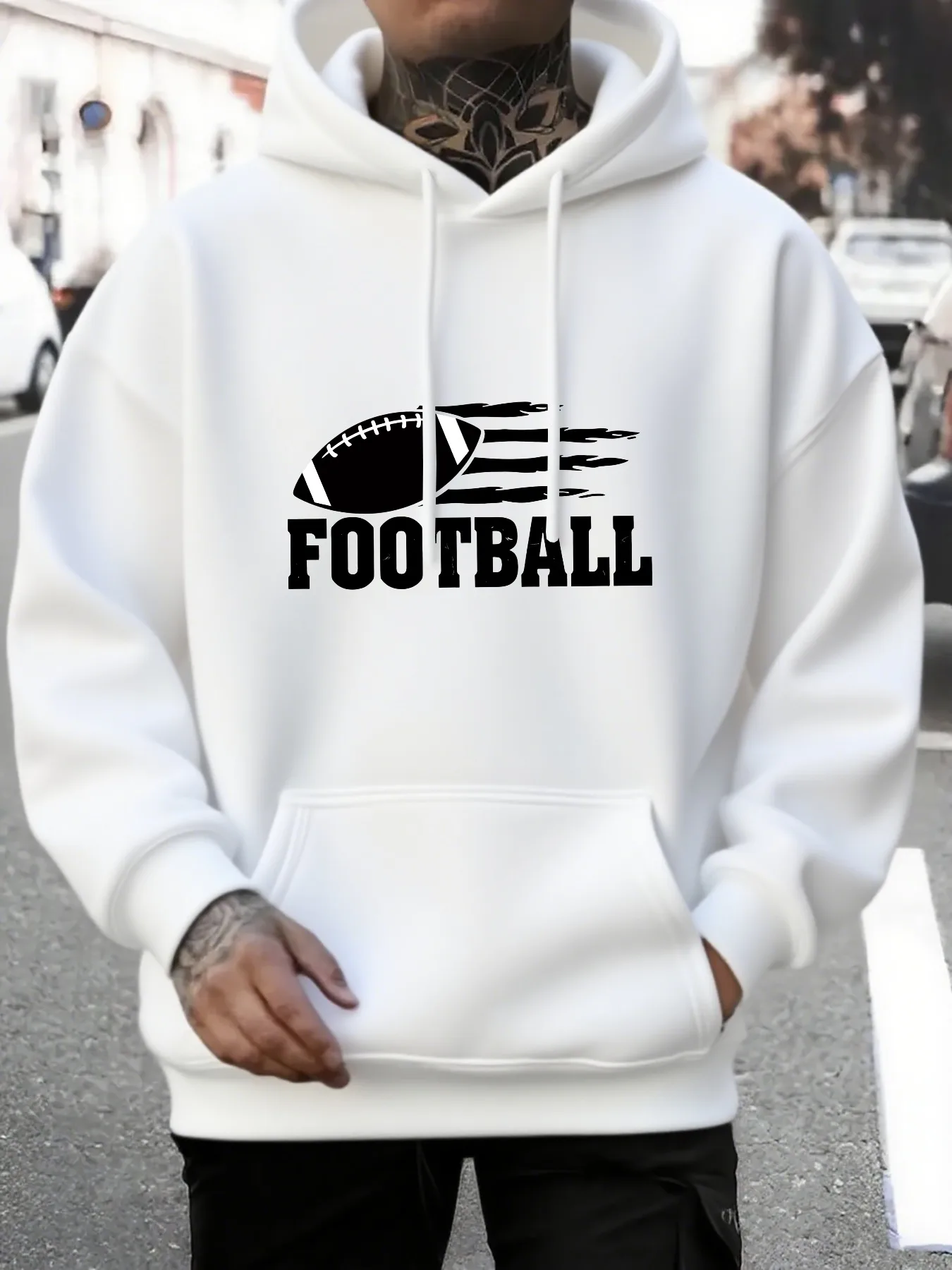Men's Football Graphic Hooded Sweatshirt - Game Day & Casual Attire for Sports Fans, Fan Merchandise
Men's Football Graphic Hooded Sweatshirt - Game Day & Casual Attire for Sports Fans, Fan Merchandise