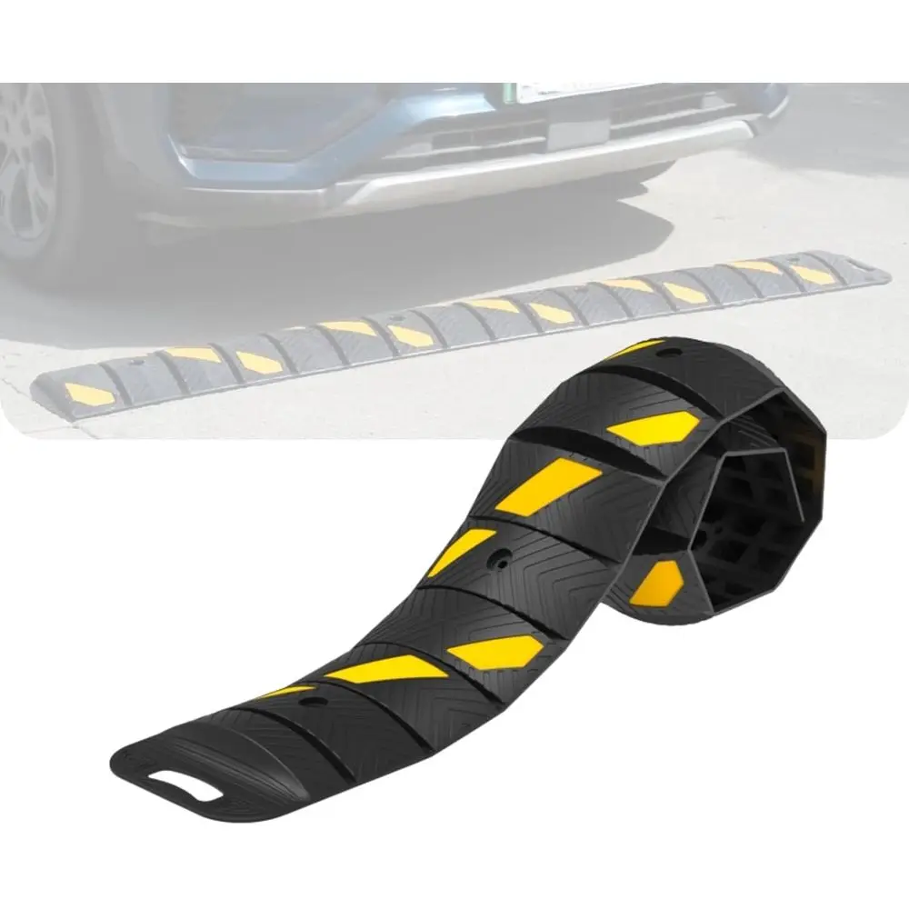 76"×10"×2" Portable Rubber Speed Bump Yellow Black Reflective Foldable for Road Parking Garage School Various Grounds
76"×10"×2" Portable Rubber Speed Bump Yellow Black Reflective Foldable for Road Parking Garage School Various Grounds