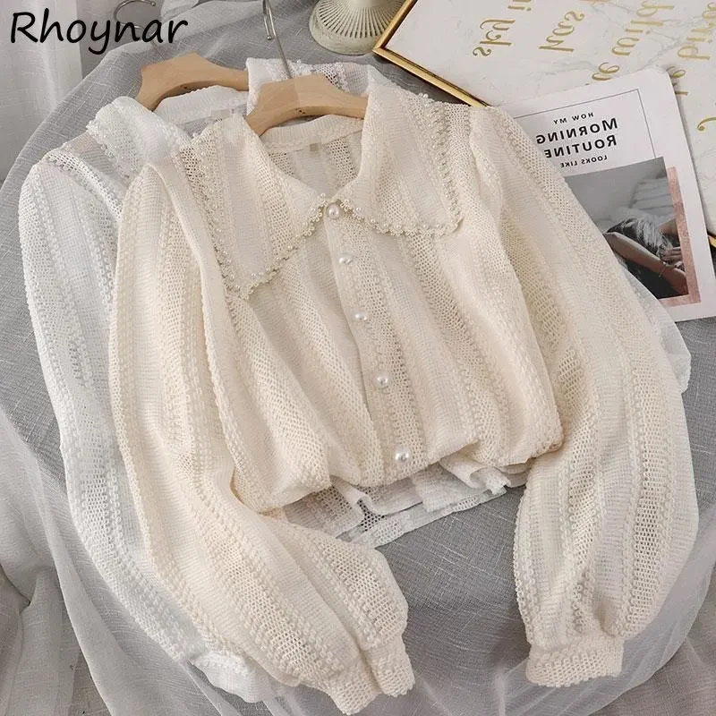 Shirts Women Spring New Arrival Tops Fashion Peter Pan Collar Design Aesthetic Clothing Solid Harajuku Leisure All-match Chemise
Shirts Women Spring New Arrival Tops Fashion Peter Pan Collar Design Aesthetic Clothing Solid Harajuku Leisure All-match Chemise