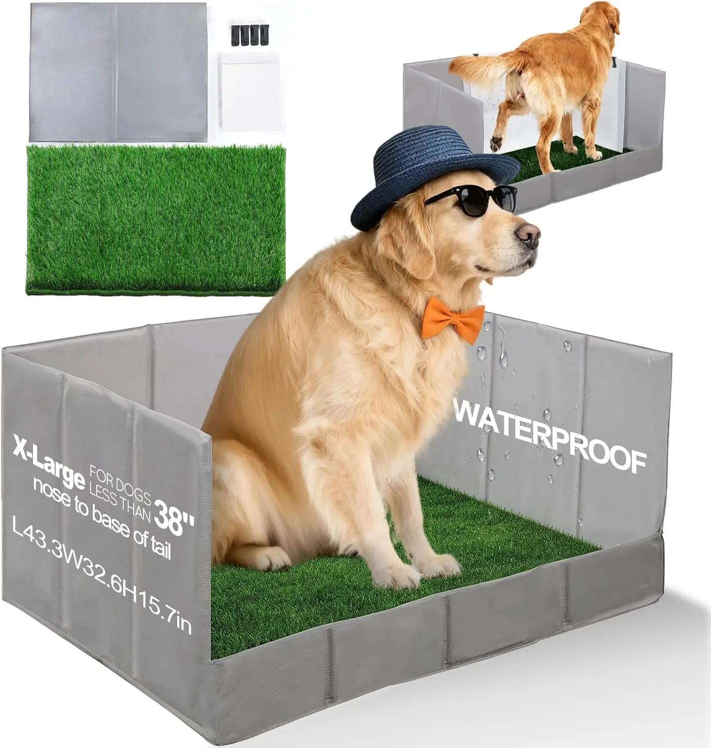 Foldable Dog Litter Box with Tray, High Walls, Odor-Free Artificial Grass, Waterproof & Easy Clean for Travel
Foldable Dog Litter Box with Tray, High Walls, Odor-Free Artificial Grass, Waterproof & Easy Clean for Travel