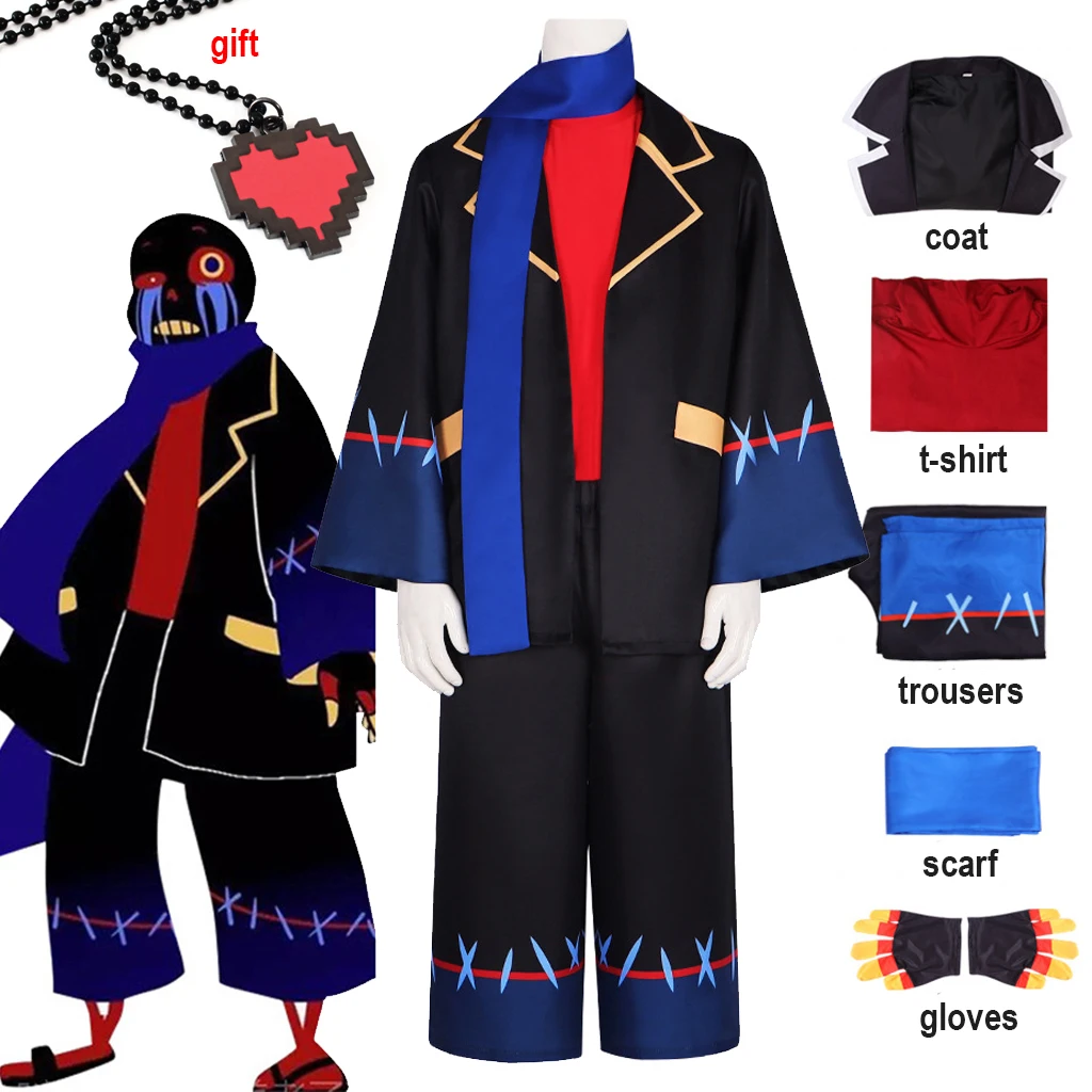 Game Error Sans Cosplay Costume Anime Frisk Blue Trench Pants Uniform Suit and Scarft Set Halloween Party Role Sans Men Clothing
Game Error Sans Cosplay Costume Anime Frisk Blue Trench Pants Uniform Suit and Scarft Set Halloween Party Role Sans Men Clothing