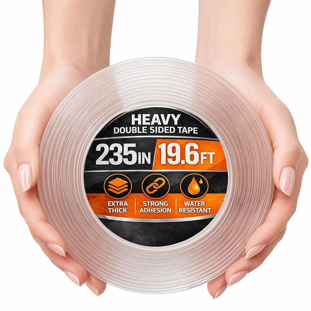Двусторонняя прозрачная клейкая лента повышенной прочности 1.18 x 235 м – Прочная двусторонняя клейкая лента – Для декора стен, DIY, офиса и дома
Двусторонняя прозрачная клейкая лента повышенной прочности 1.18 x 235 м – Прочная двусторонняя клейкая лента – Для декора стен, DIY, офиса и дома