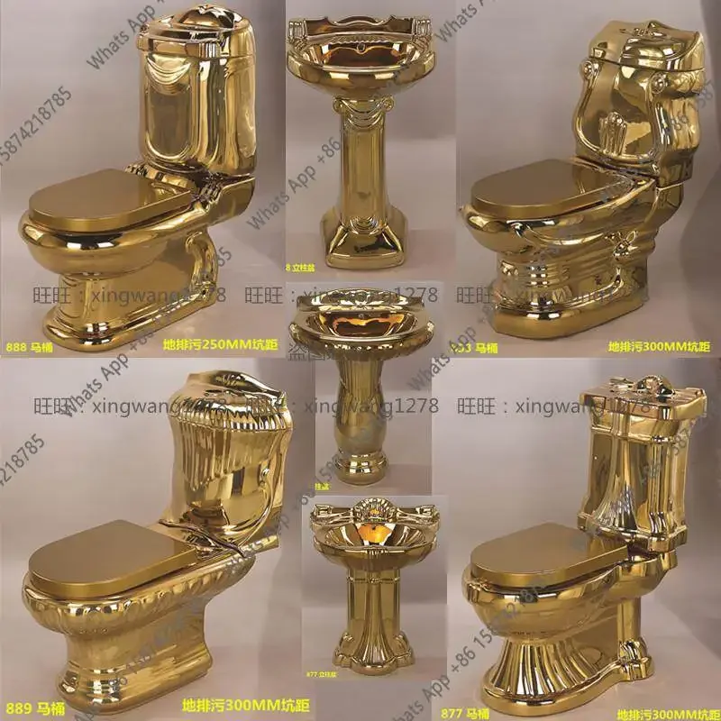X65 European Pure Gold Toilet Color Gold Toilet Embossed Local Tyrant Gold Toilet Designer Model
X65 European Pure Gold Toilet Color Gold Toilet Embossed Local Tyrant Gold Toilet Designer Model
