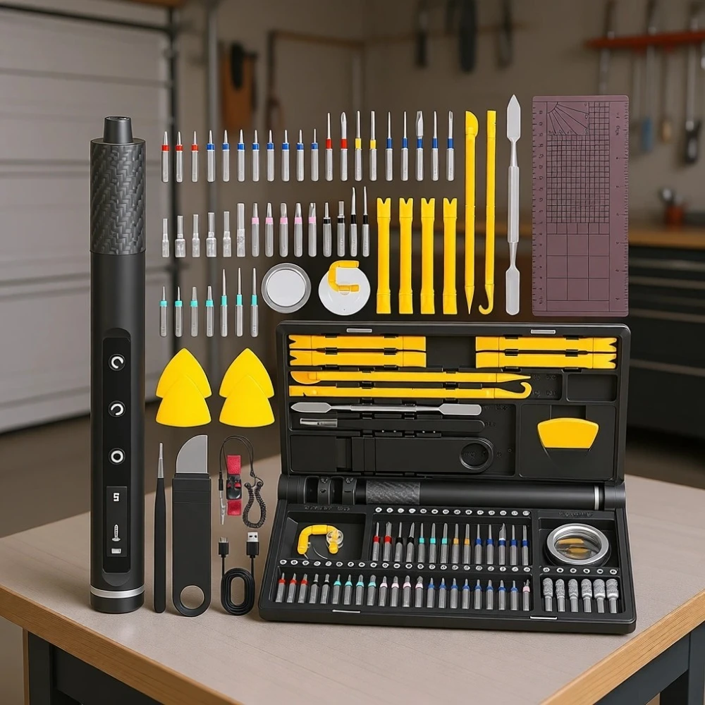 Cordless Precision Screwdriver Kit 71 in 1 with LED Light 5 Torque Settings 42 Magnetic Bits for Electronics Repair
Cordless Precision Screwdriver Kit 71 in 1 with LED Light 5 Torque Settings 42 Magnetic Bits for Electronics Repair