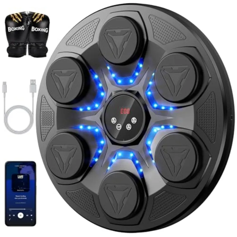 Wall Mounted Interactive Music Boxing Machine for Adults with Gloves 12 Modes 12 Speeds Electronic Punching Pad Wireless LED Di
Wall Mounted Interactive Music Boxing Machine for Adults with Gloves 12 Modes 12 Speeds Electronic Punching Pad Wireless LED Di