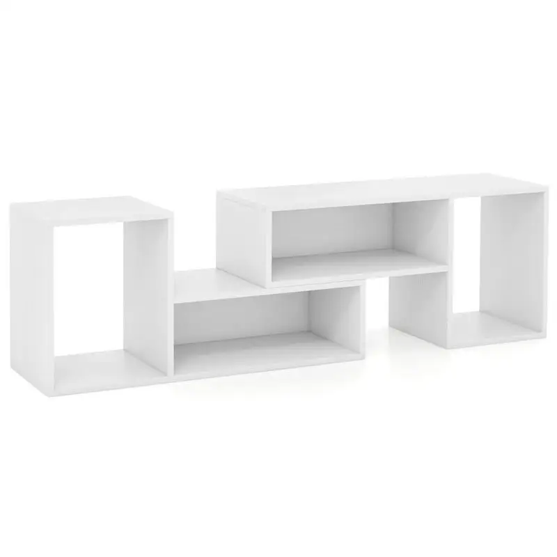 2 Pieces Adjustable TV Stand for TVs up to 55 Inch with Storage Cubes-White
2 Pieces Adjustable TV Stand for TVs up to 55 Inch with Storage Cubes-White