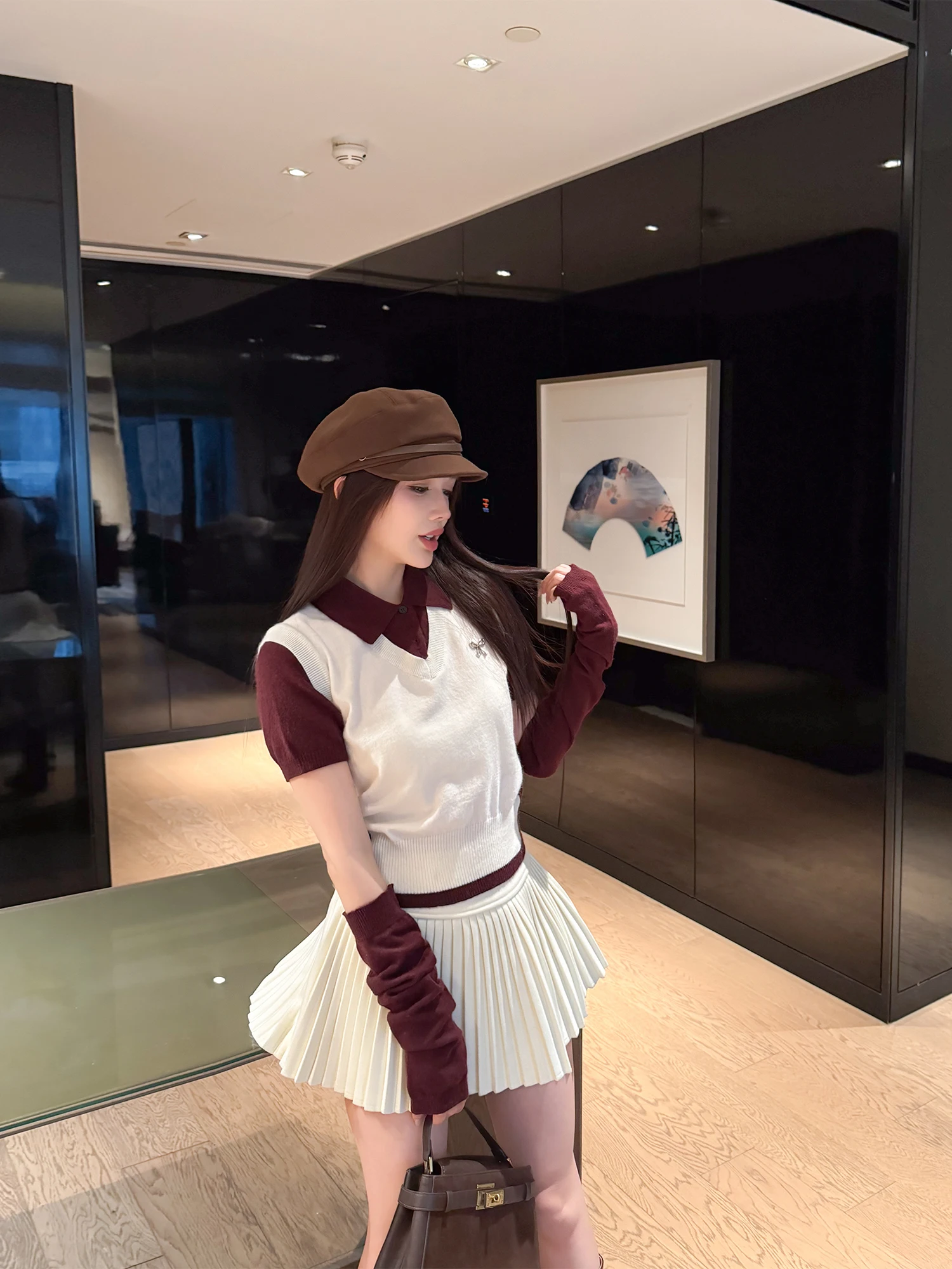 Korean Style Fake Two-Piece Knitted Sweater with Sleeve Ladies Slim Fit Color Block Top Women's Fashion Spring Polyester Fiber
Korean Style Fake Two-Piece Knitted Sweater with Sleeve Ladies Slim Fit Color Block Top Women's Fashion Spring Polyester Fiber