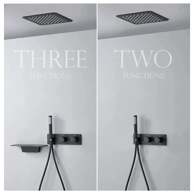 Matte black 12inch shower set thermostatic bath rainfall bath shower set bathroom golden constant shower bathtub brass mixer
Matte black 12inch shower set thermostatic bath rainfall bath shower set bathroom golden constant shower bathtub brass mixer