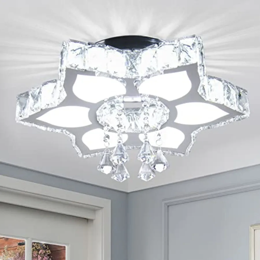 16.1" Crystal Ceiling Light Fixture Modern Crystal Chandelier Flower LED Chandeliers Flush Mount Ceiling Light for Bedroom Dini
16.1" Crystal Ceiling Light Fixture Modern Crystal Chandelier Flower LED Chandeliers Flush Mount Ceiling Light for Bedroom Dini