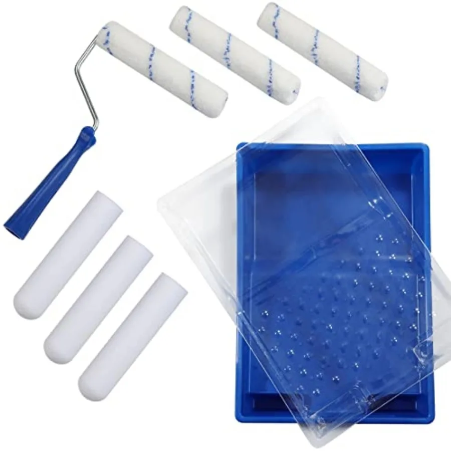 Foam Paint Roller, 6-inch Paint Roller Tray Set Includes Microfiber Roller Covers, Foam Roller Refills, High-Density Sponge Rol
Foam Paint Roller, 6-inch Paint Roller Tray Set Includes Microfiber Roller Covers, Foam Roller Refills, High-Density Sponge Rol