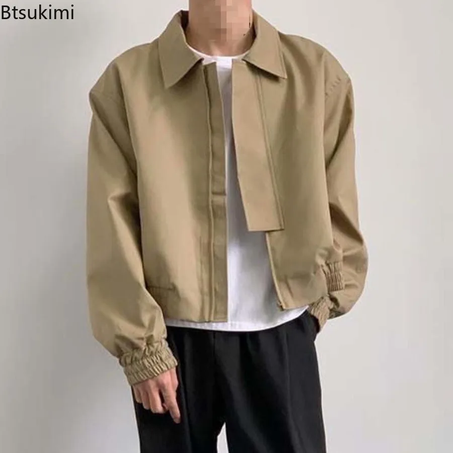 New 2025 Men's High Street Casual Coats Spring Autumn Luxury Sense Senior Vintage Shoulder-Padded Short Bomber Jackets for Men 
New 2025 Men's High Street Casual Coats Spring Autumn Luxury Sense Senior Vintage Shoulder-Padded Short Bomber Jackets for Men
