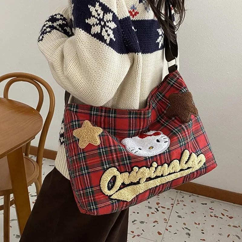 Sanrio hello kitty Retro Canvas Shoulder Bag Women's New Large Capacity Cute Cartoon Cross Body Bag girl messenger bag handbag
Sanrio hello kitty Retro Canvas Shoulder Bag Women's New Large Capacity Cute Cartoon Cross Body Bag girl messenger bag handbag