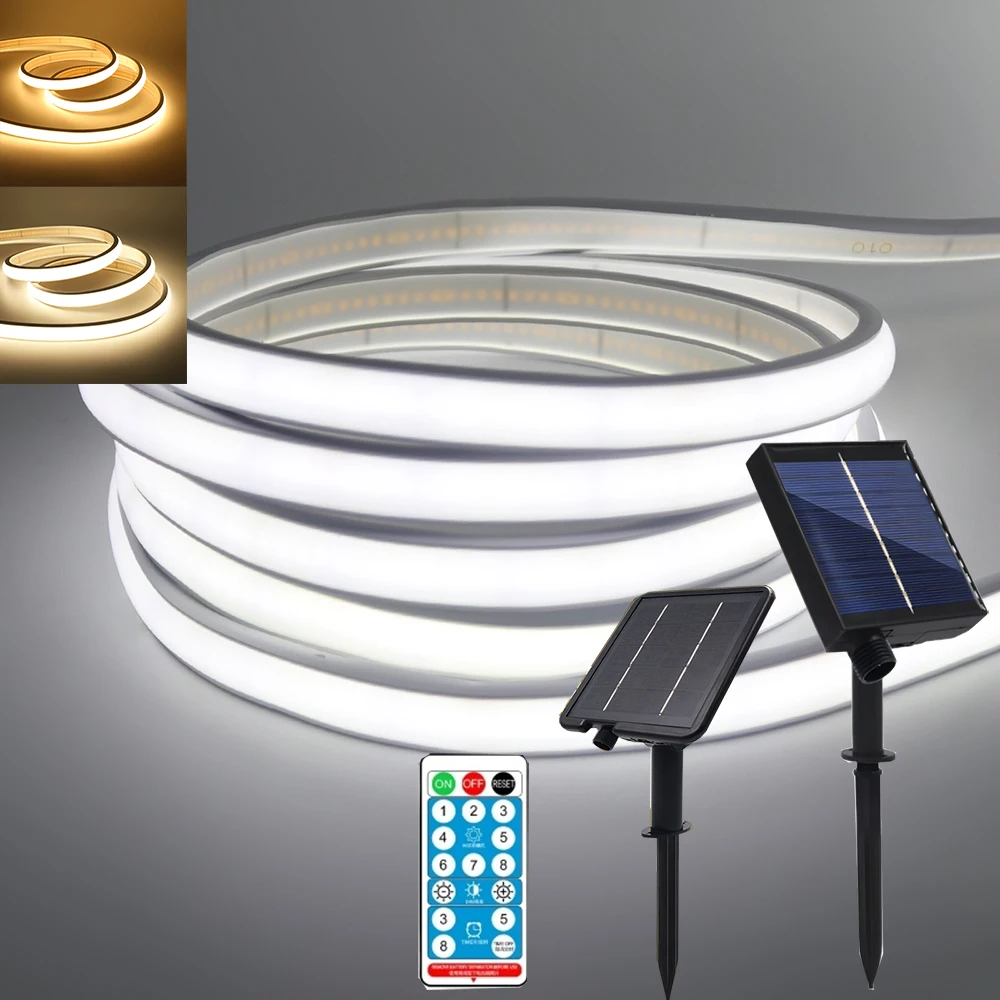 Waterproof Solar IP68 COB Led Neon Strip 24V 320 LEDs with Control RA90 3000K 4000K 6000K Garden Decoration 0.5m 1m 2m 3m 5m
Waterproof Solar IP68 COB Led Neon Strip 24V 320 LEDs with Control RA90 3000K 4000K 6000K Garden Decoration 0.5m 1m 2m 3m 5m