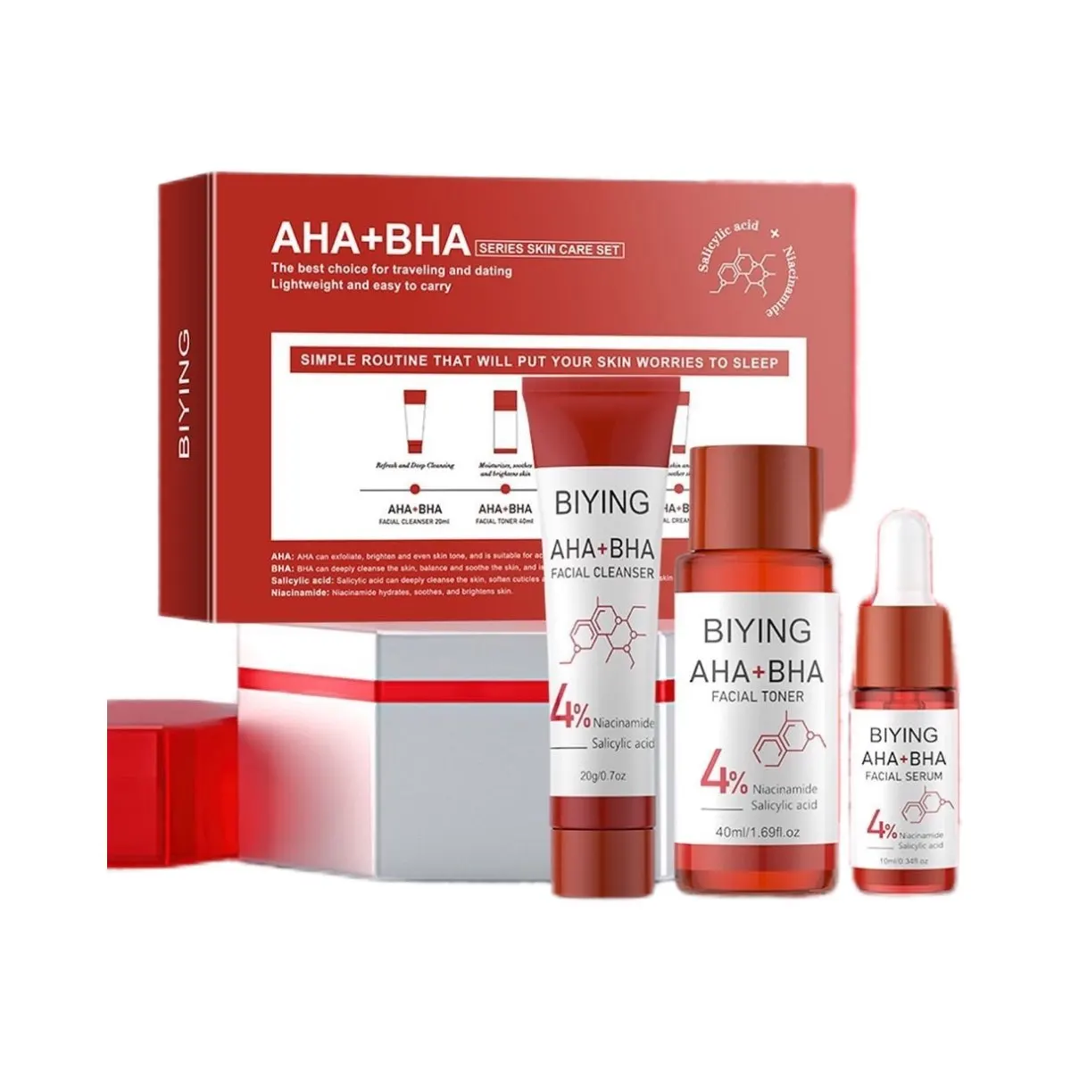 Korean BHA+AHA Series Skin Facial Cleanser Cream Serum Toner Moisturiser Hydrating Toner Serum Cream Foam Facial Skin Care Set
Korean BHA+AHA Series Skin Facial Cleanser Cream Serum Toner Moisturiser Hydrating Toner Serum Cream Foam Facial Skin Care Set