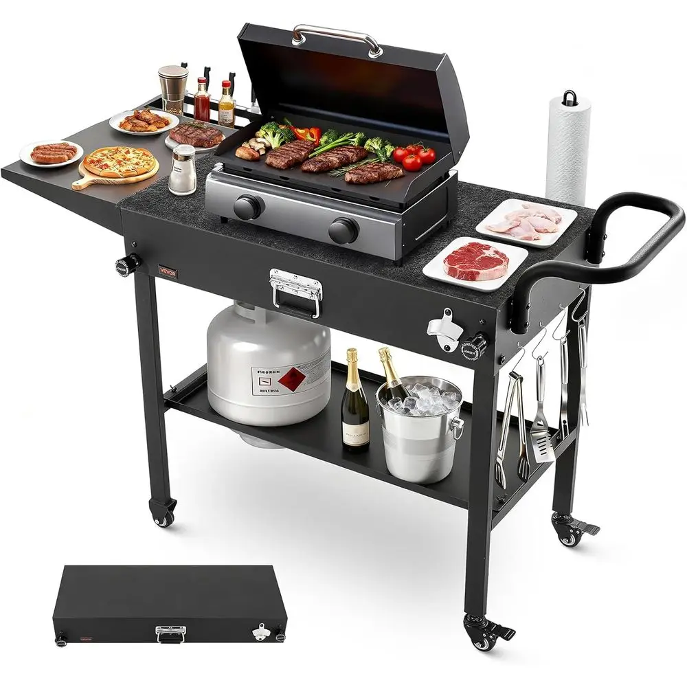 Outdoor Grill Cart, 31.0 x 17.0 inch Tabletop Size Grilling Table, oldable Outdoor Cooking Table with Tissue Holder, Hooks, Whee
Outdoor Grill Cart, 31.0 x 17.0 inch Tabletop Size Grilling Table, oldable Outdoor Cooking Table with Tissue Holder, Hooks, Whee