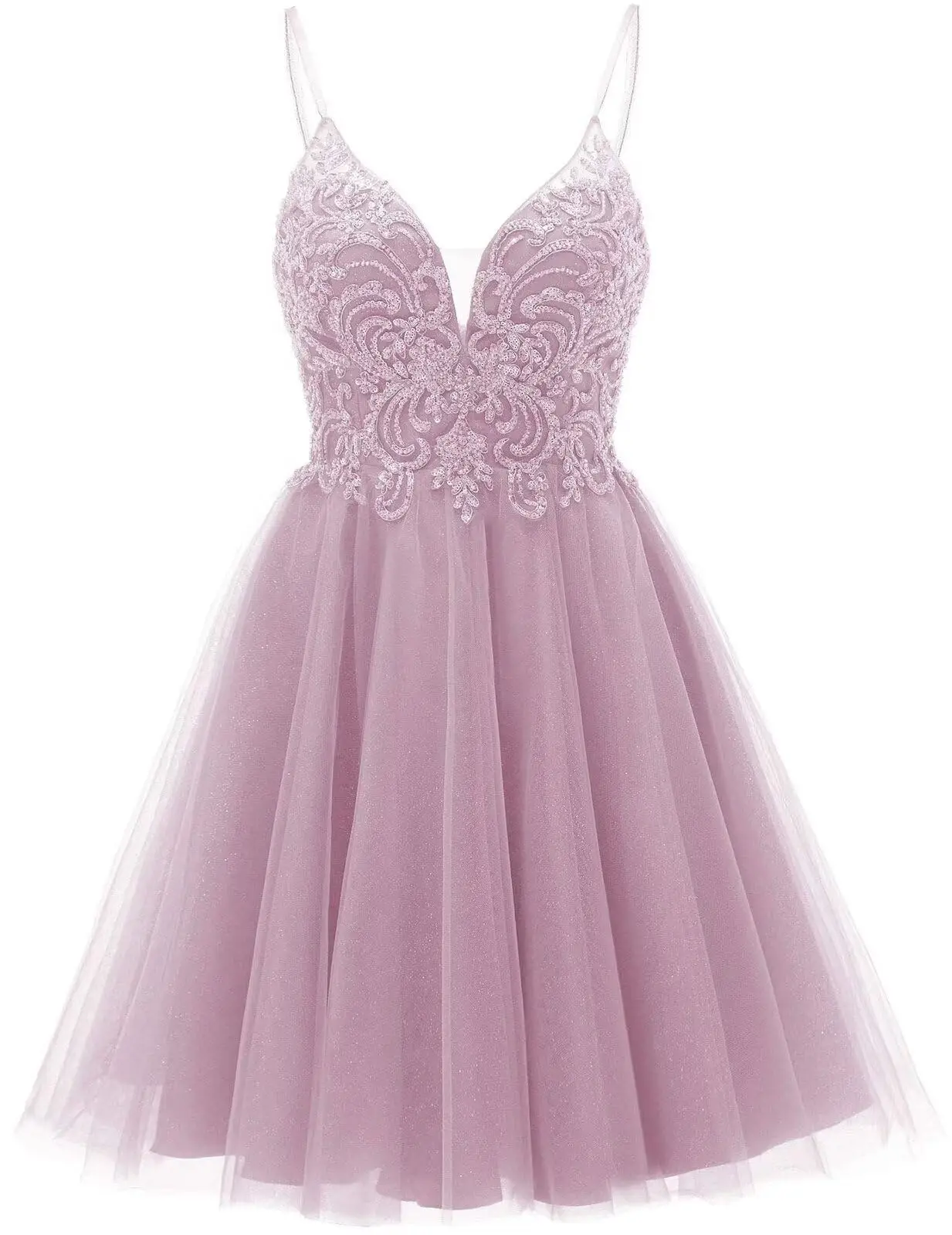 Tulle Homecoming Dresses V-Neck Sequin Applique Prom Dress Spaghetti Straps Cocktail Short Formal Graudation Party Gowns
Tulle Homecoming Dresses V-Neck Sequin Applique Prom Dress Spaghetti Straps Cocktail Short Formal Graudation Party Gowns