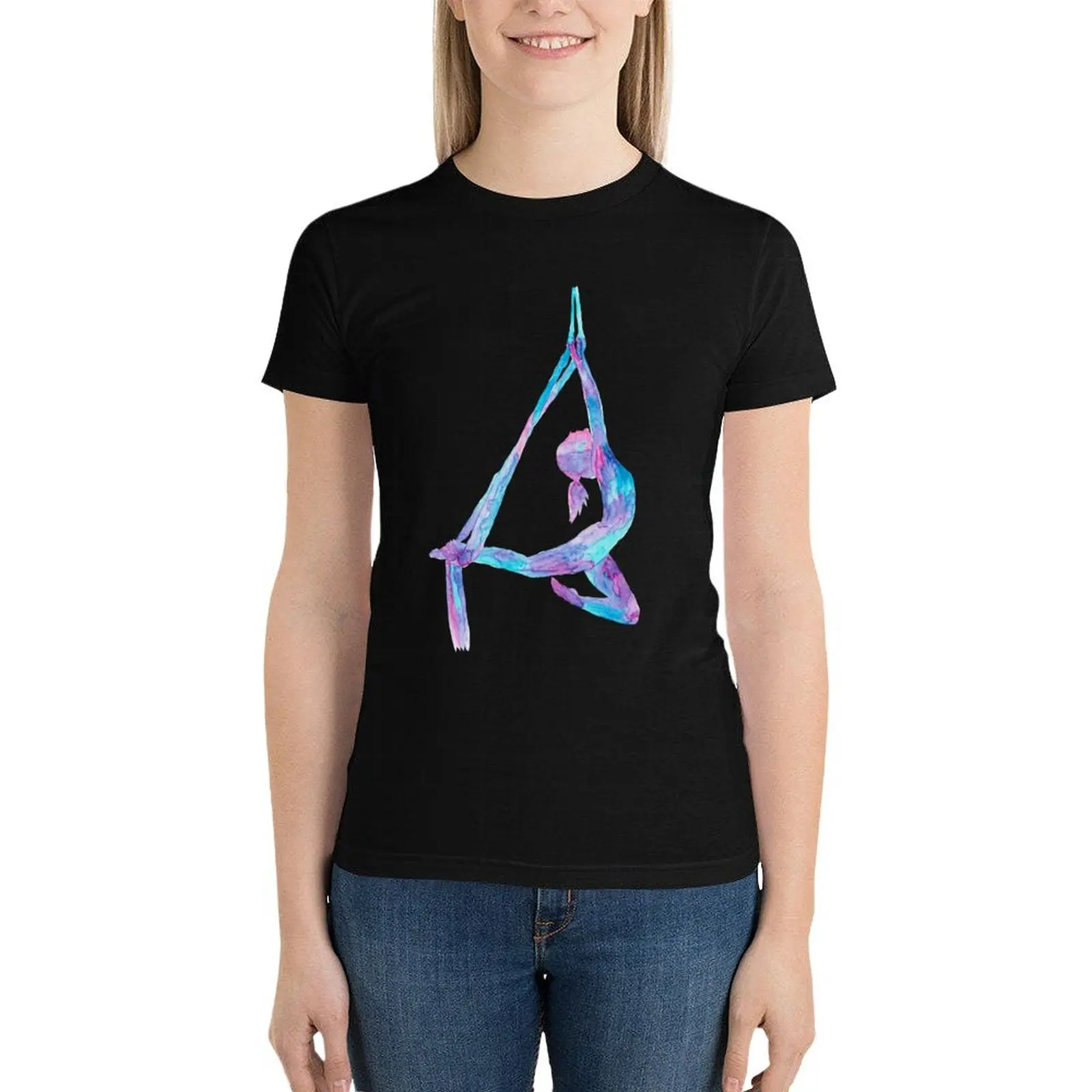Aerial lady silky art silks yoga print watercolor painting aerialist gift drawing circus dance dancer silthouette woman T-Shirt
Aerial lady silky art silks yoga print watercolor painting aerialist gift drawing circus dance dancer silthouette woman T-Shirt