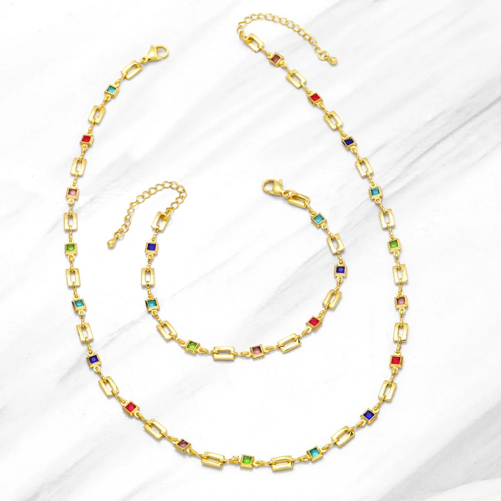 WT-BFN048 WKT 2023 Hot sale Yellow Brass with zircon chain women bracelet party 18k gold metal accessory trend Necklace hot
WT-BFN048 WKT 2023 Hot sale Yellow Brass with zircon chain women bracelet party 18k gold metal accessory trend Necklace hot