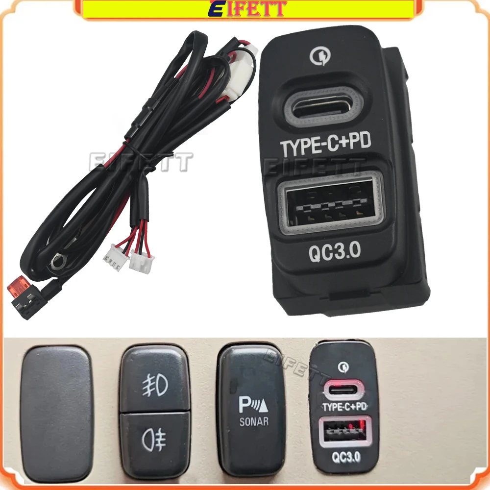 New Dual USB Car Charger Type-C PD + QC3.0 For Mitsubishi Outlander Lancer EX Pajero Sport ASX V73 V93 V97 2007-2012
New Dual USB Car Charger Type-C PD + QC3.0 For Mitsubishi Outlander Lancer EX Pajero Sport ASX V73 V93 V97 2007-2012