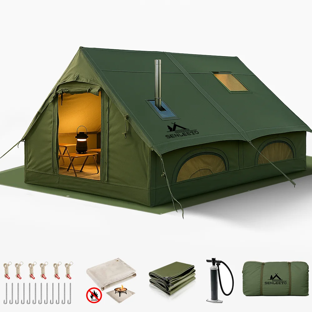 Inflatable Camping Tents 6-8 Person,129 SqFt Large Inflatable Camping Tent with Stove Jack,Blow up Tent with Waterproof Mat
Inflatable Camping Tents 6-8 Person,129 SqFt Large Inflatable Camping Tent with Stove Jack,Blow up Tent with Waterproof Mat