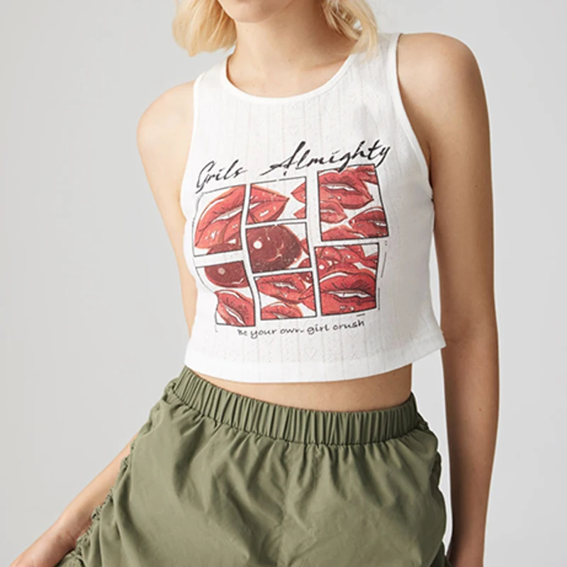 New Street Style Gothic Emo Girls' Cutting Bar Party Retro Threaded Material Tank Top Printed Dark Casual Y2k Strap Tank Top
New Street Style Gothic Emo Girls' Cutting Bar Party Retro Threaded Material Tank Top Printed Dark Casual Y2k Strap Tank Top