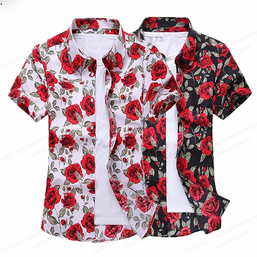 Summer Floral Hawaiian Shirt Men Fashion Short Sleeve Button Down Casual Flower Blouse Turn Down Collar Beach Camisas
Summer Floral Hawaiian Shirt Men Fashion Short Sleeve Button Down Casual Flower Blouse Turn Down Collar Beach Camisas