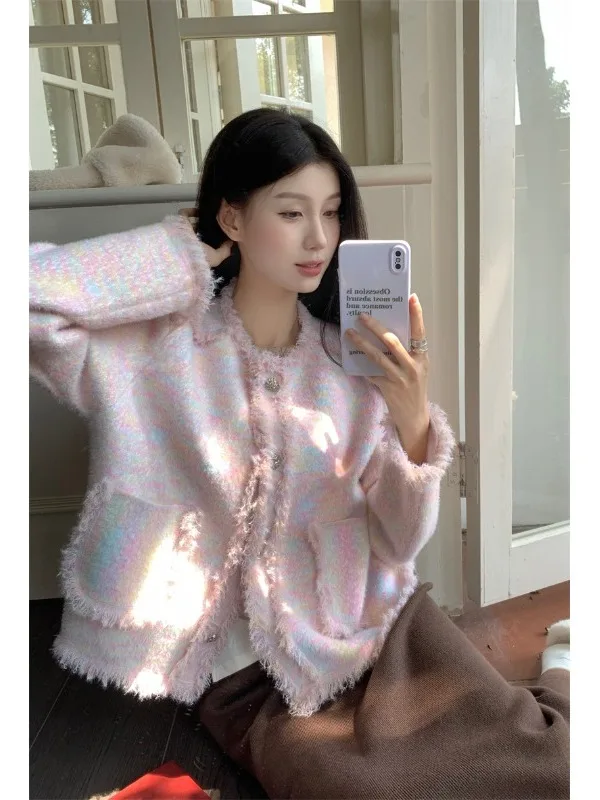 Women's Loose Long Sve Velvet Jaet Autumn New Sle Rainbow Tassel Design Luxury Faion Casual Cotton Blend Silk
Women's Loose Long Sve Velvet Jaet Autumn New Sle Rainbow Tassel Design Luxury Faion Casual Cotton Blend Silk