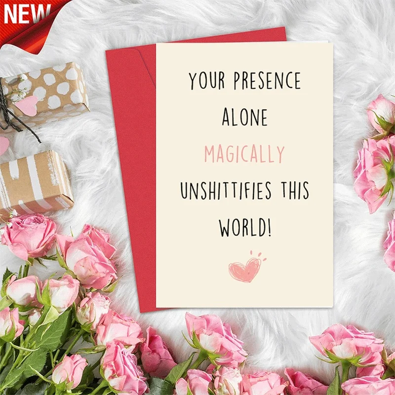 Funny Love Greeting Card, Magical Presence Theme Heart Print Card for Valentine Anniversary Birthday Gift
Funny Love Greeting Card, Magical Presence Theme Heart Print Card for Valentine Anniversary Birthday Gift