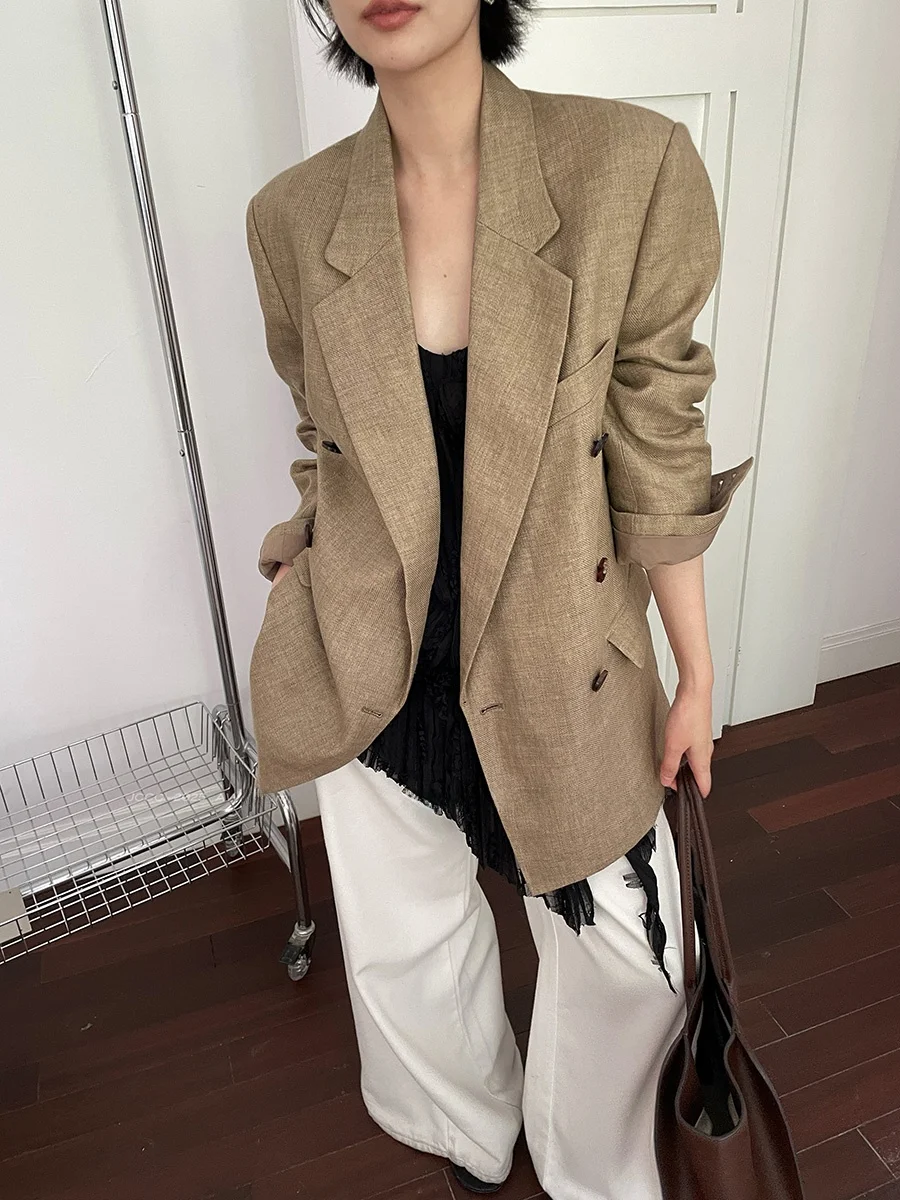 JCCC adow Bouny Commuting Khaki Color Old Money 00 Linen Bla Label Series Suit Jaet Women's Faion Workwear
JCCC adow Bouny Commuting Khaki Color Old Money 00 Linen Bla Label Series Suit Jaet Women's Faion Workwear