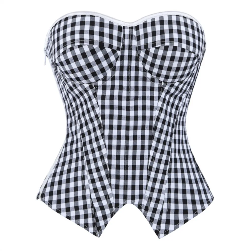 Sexy Mujer Puta Lenceria Corset Retro Black and White Checkered Strapless Shaping Top with Waist Defining Side Zipper Bustier
Sexy Mujer Puta Lenceria Corset Retro Black and White Checkered Strapless Shaping Top with Waist Defining Side Zipper Bustier