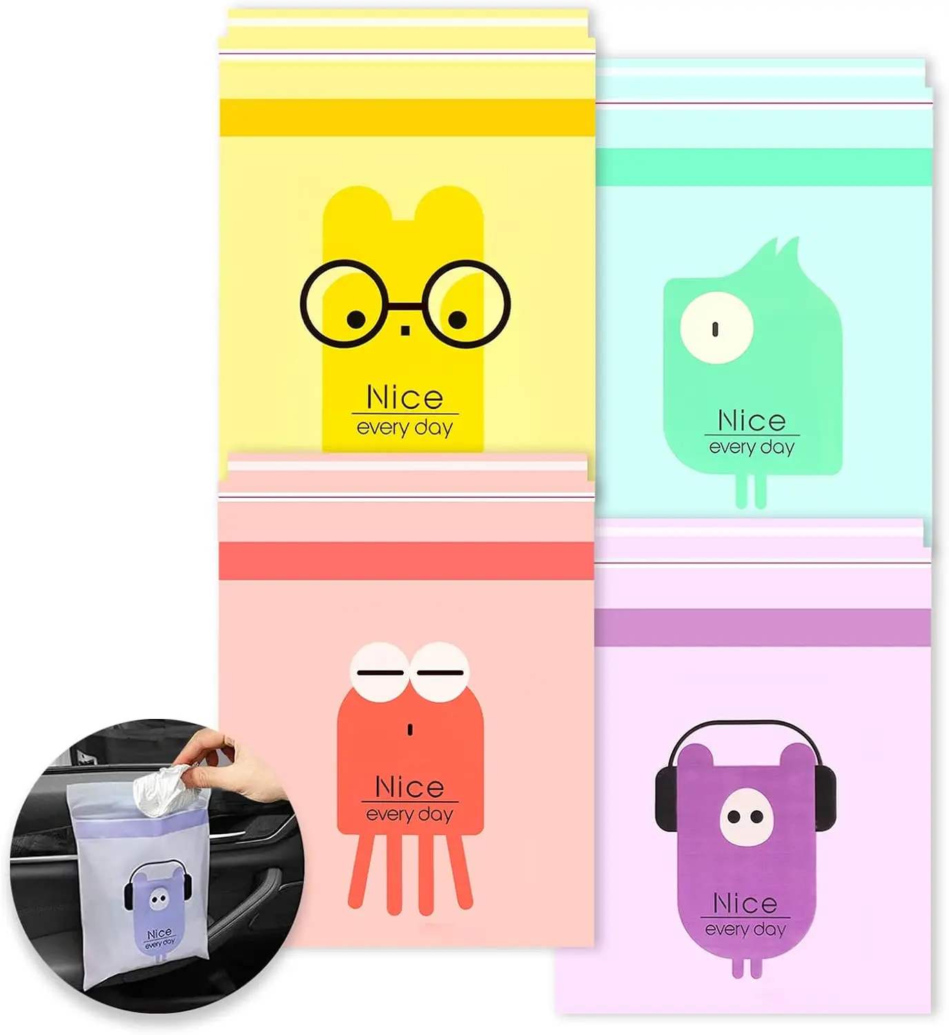 72pcs Self-Adhesive Disposable Car Trash Bags with Leak Proof Design for Cars, Bedrooms, Offices, Kitchens
72pcs Self-Adhesive Disposable Car Trash Bags with Leak Proof Design for Cars, Bedrooms, Offices, Kitchens