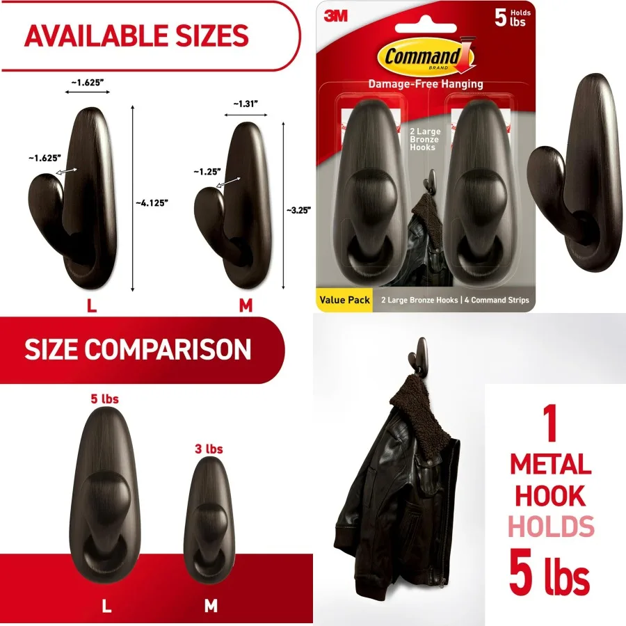 Большие металлические крючки из бронзы, 5 фунтов, натертые маслом, с 2 крючками для одежды и 4 полосками для подвешивания в гостиной, спальне и входе
Большие металлические крючки из бронзы, 5 фунтов, натертые маслом, с 2 крючками для одежды и 4 полосками для подвешивания в гостиной, спальне и входе