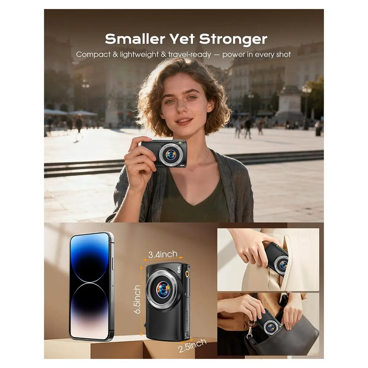 M05K 8K Digital Camera for Photography, 88MP WiFi Vlogging Camera with Dual Lens, Touch Screen, 16X Zoom Autofocus Camera
M05K 8K Digital Camera for Photography, 88MP WiFi Vlogging Camera with Dual Lens, Touch Screen, 16X Zoom Autofocus Camera