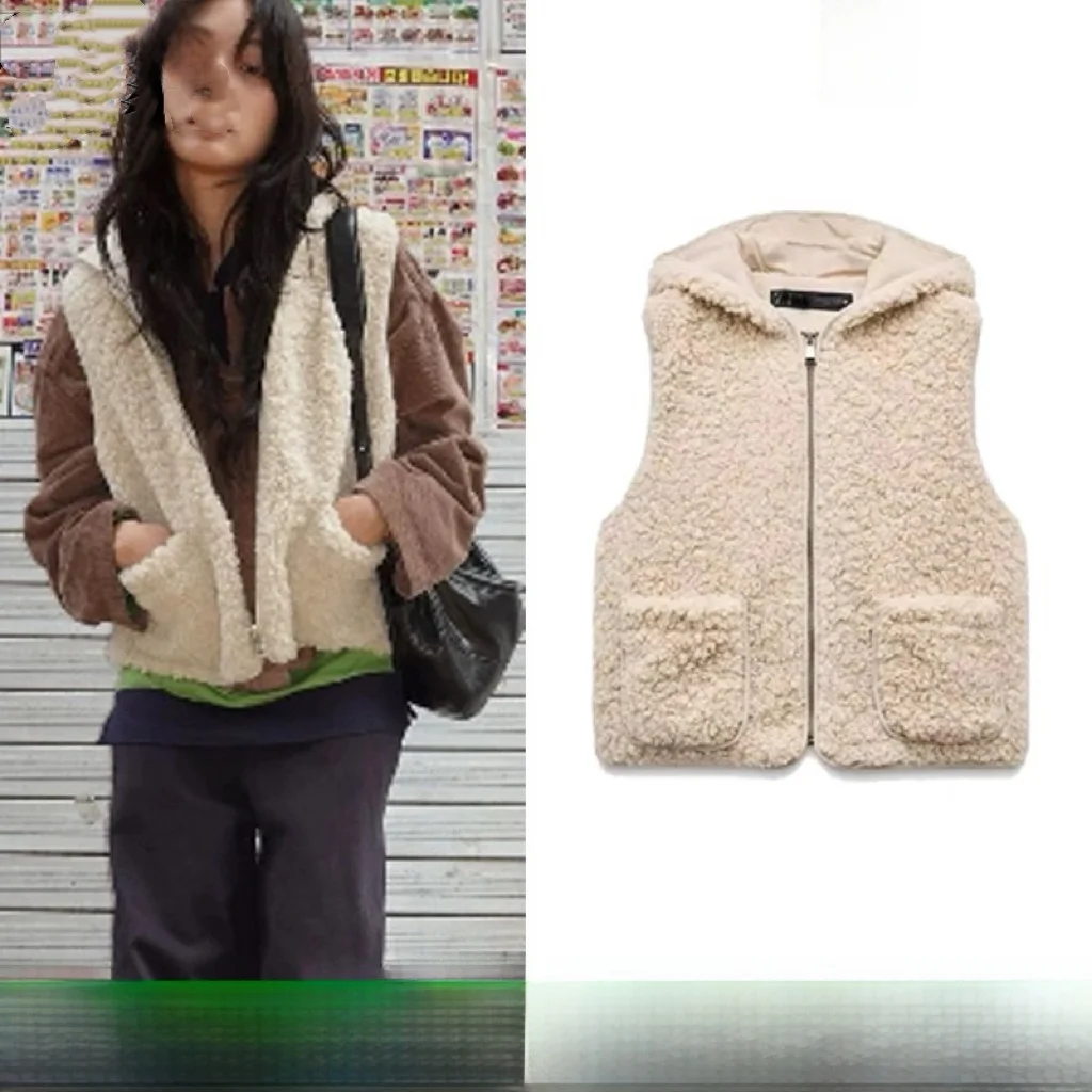 Sweet Fashionable Sleeveless Faux Lamb Fur Vest Hat Women's 2024 Autumn Winter New Style All Match Girl Short Zipper Jacket
Sweet Fashionable Sleeveless Faux Lamb Fur Vest Hat Women's 2024 Autumn Winter New Style All Match Girl Short Zipper Jacket