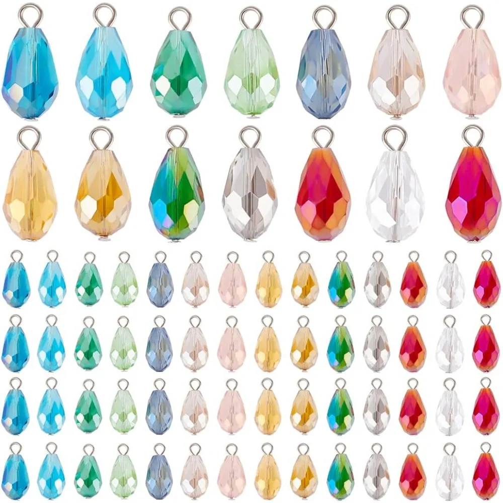 70 шт., граненые подвески-капли, 14 цветов, прозрачные стеклянные подвески, 20 мм, стеклянные подвески, бусины, висячие стеклянные подвески для комплекта
70 шт., граненые подвески-капли, 14 цветов, прозрачные стеклянные подвески, 20 мм, стеклянные подвески, бусины, висячие стеклянные подвески для комплекта