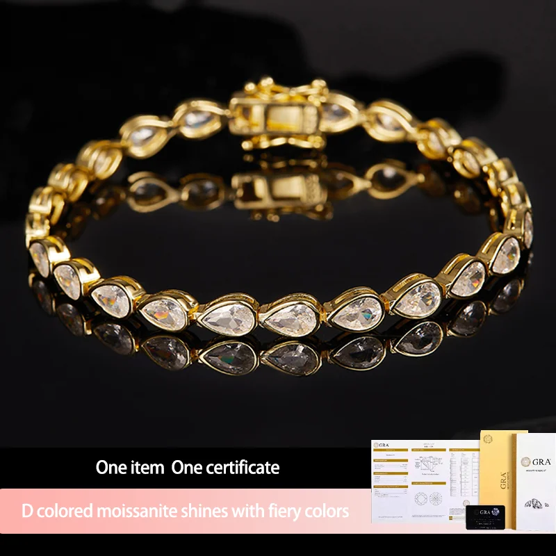 S925 Silver Moissanite New Water Drop Diamond Bracelet D VVS1 Certified Hip Hop Style Jewelry Personalized Bracelet Gift
S925 Silver Moissanite New Water Drop Diamond Bracelet D VVS1 Certified Hip Hop Style Jewelry Personalized Bracelet Gift