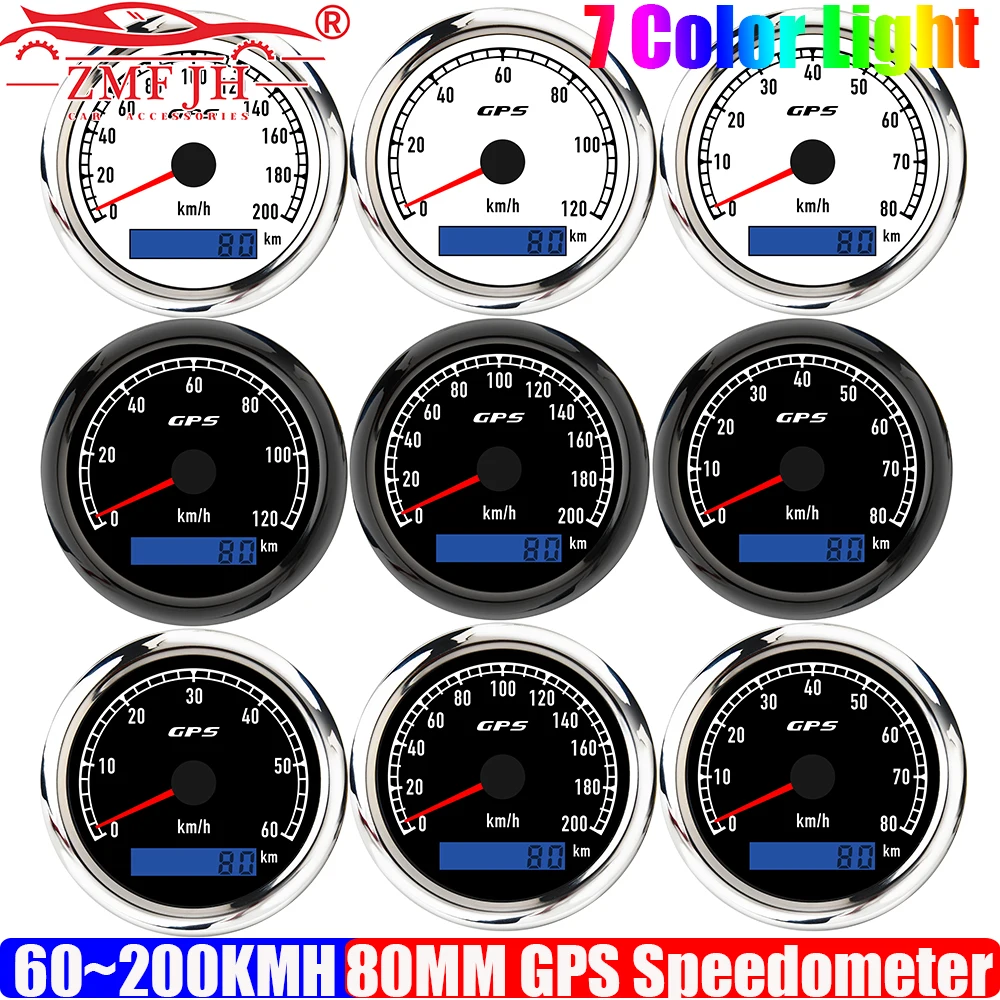 ZMFJH 80MM GPS Speedometer Gauge with GPS Antenna 7 Color Light for Marine Boat Yacht Auto Car 0-60KMH,0-80KMH,0-120KMH,0-200KMH
ZMFJH 80MM GPS Speedometer Gauge with GPS Antenna 7 Color Light for Marine Boat Yacht Auto Car 0-60KMH,0-80KMH,0-120KMH,0-200KMH