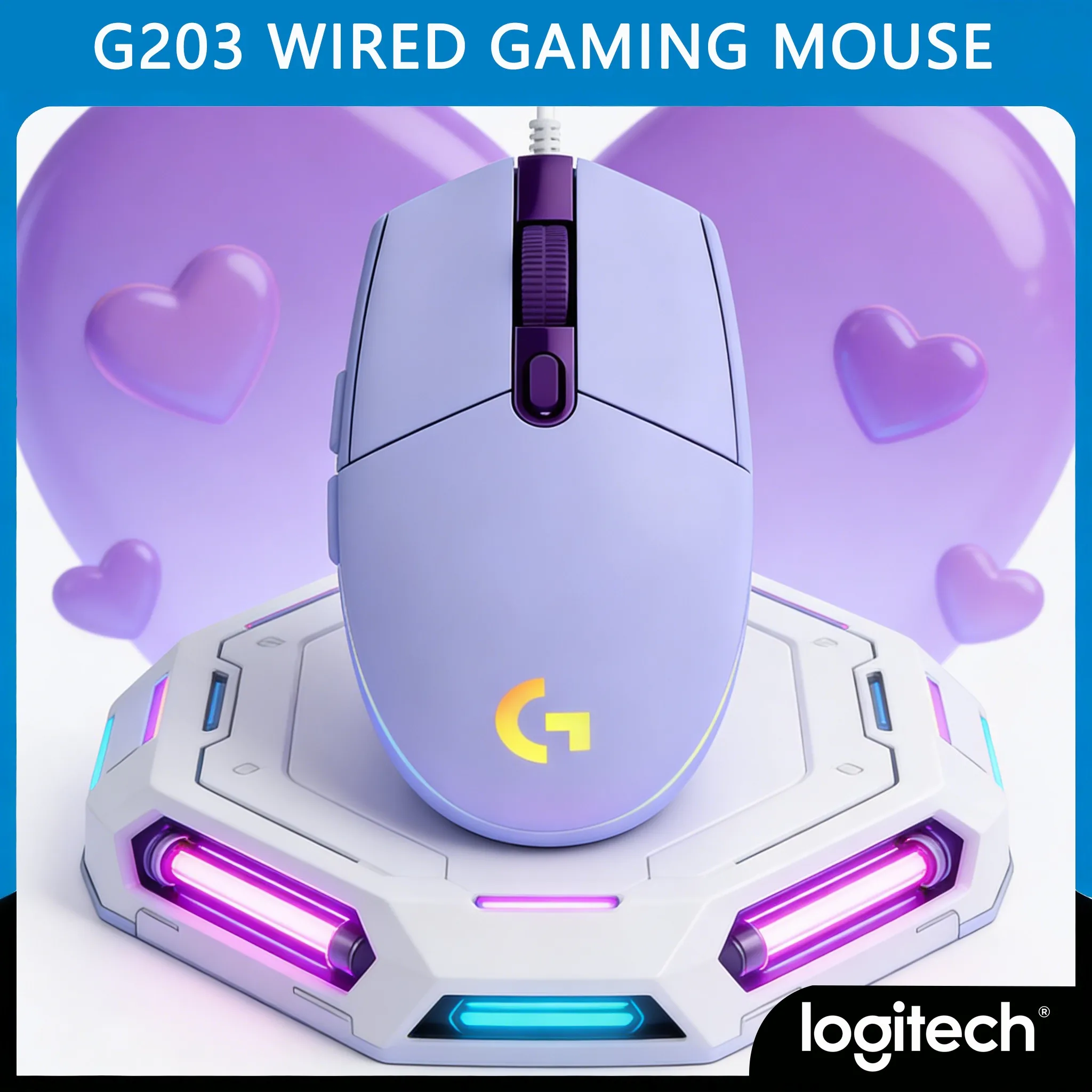 Logitech G203 - Durable Design for Everyday Gaming and Work