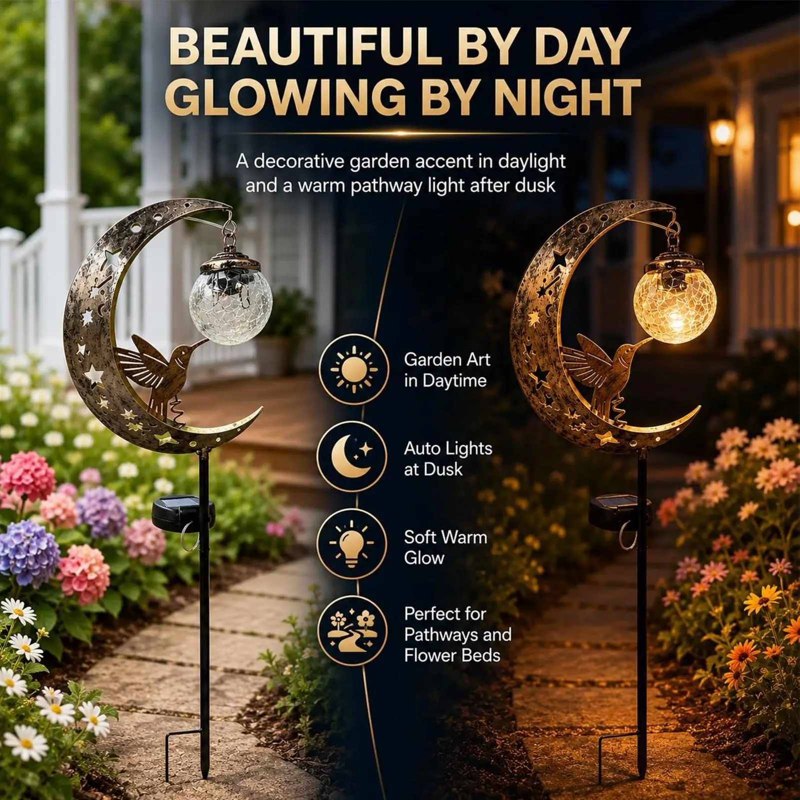 Solar Garden Stakes Moon Hummingbird Stake Lamp Decor Solar Lights Outdoor For Garden Patio Lawn Yard Porch Deck Balcony Terrace
Solar Garden Stakes Moon Hummingbird Stake Lamp Decor Solar Lights Outdoor For Garden Patio Lawn Yard Porch Deck Balcony Terrace