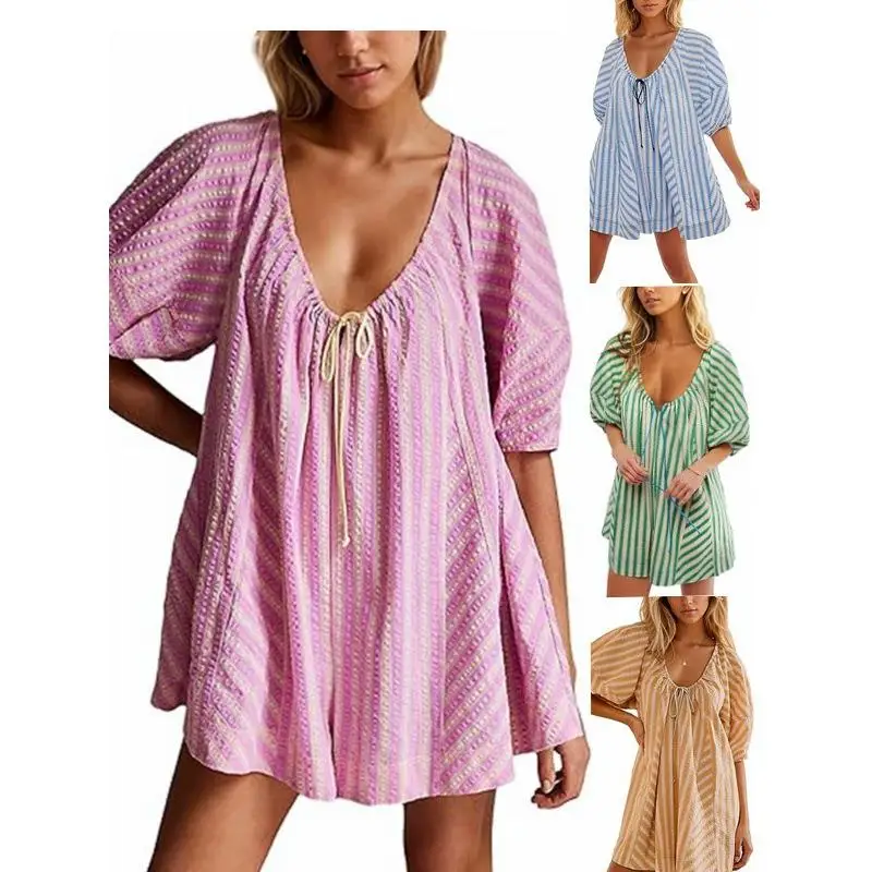 Женский утягивающий комбинезон в полоску с глубоким ортом, уличный комбинезон с низкой талией, длина пять четвертей, полиэфирное волокно, тонкий весенний сезон
Женский утягивающий комбинезон в полоску с глубоким ортом, уличный комбинезон с низкой талией, длина пять четвертей, полиэфирное волокно, тонкий весенний сезон