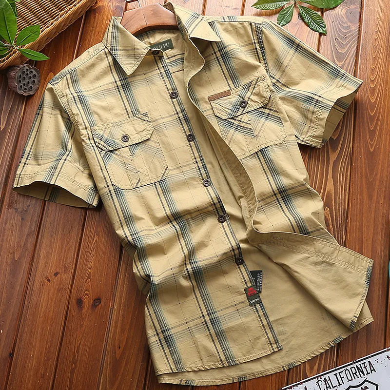 Summer Casual Men's Short Sleeve Shirt Pure Cotton Loose Double Pocket Workwear Top Fashion Urban Style Large Size Dad Clothes
Summer Casual Men's Short Sleeve Shirt Pure Cotton Loose Double Pocket Workwear Top Fashion Urban Style Large Size Dad Clothes
