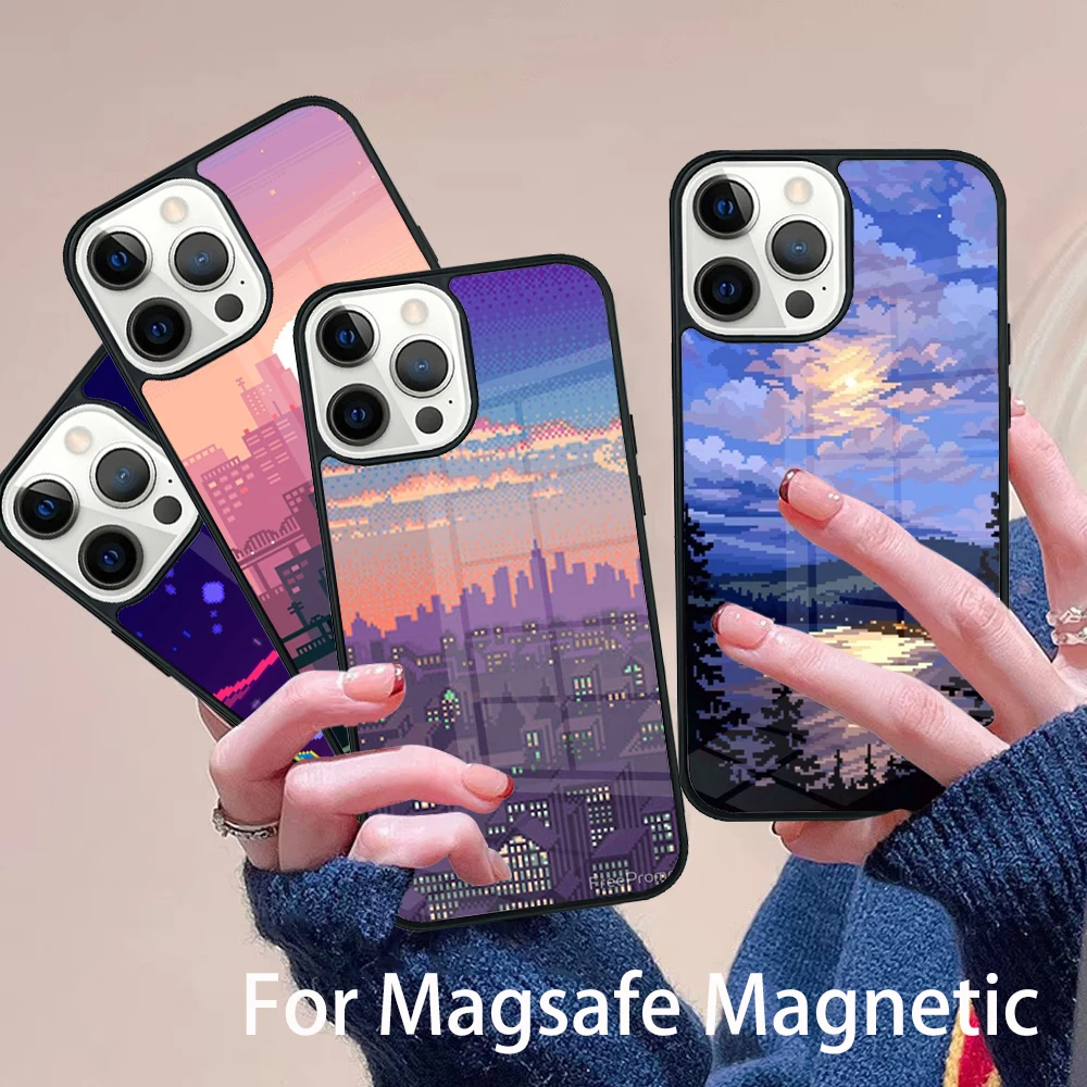 Pixel Art Aesthetic Phone Case Magesafe Magnetic Wireless Charge Cover For IPhone 16 11 12 13 14 15 Pro Max Plus Mini
Pixel Art Aesthetic Phone Case Magesafe Magnetic Wireless Charge Cover For IPhone 16 11 12 13 14 15 Pro Max Plus Mini