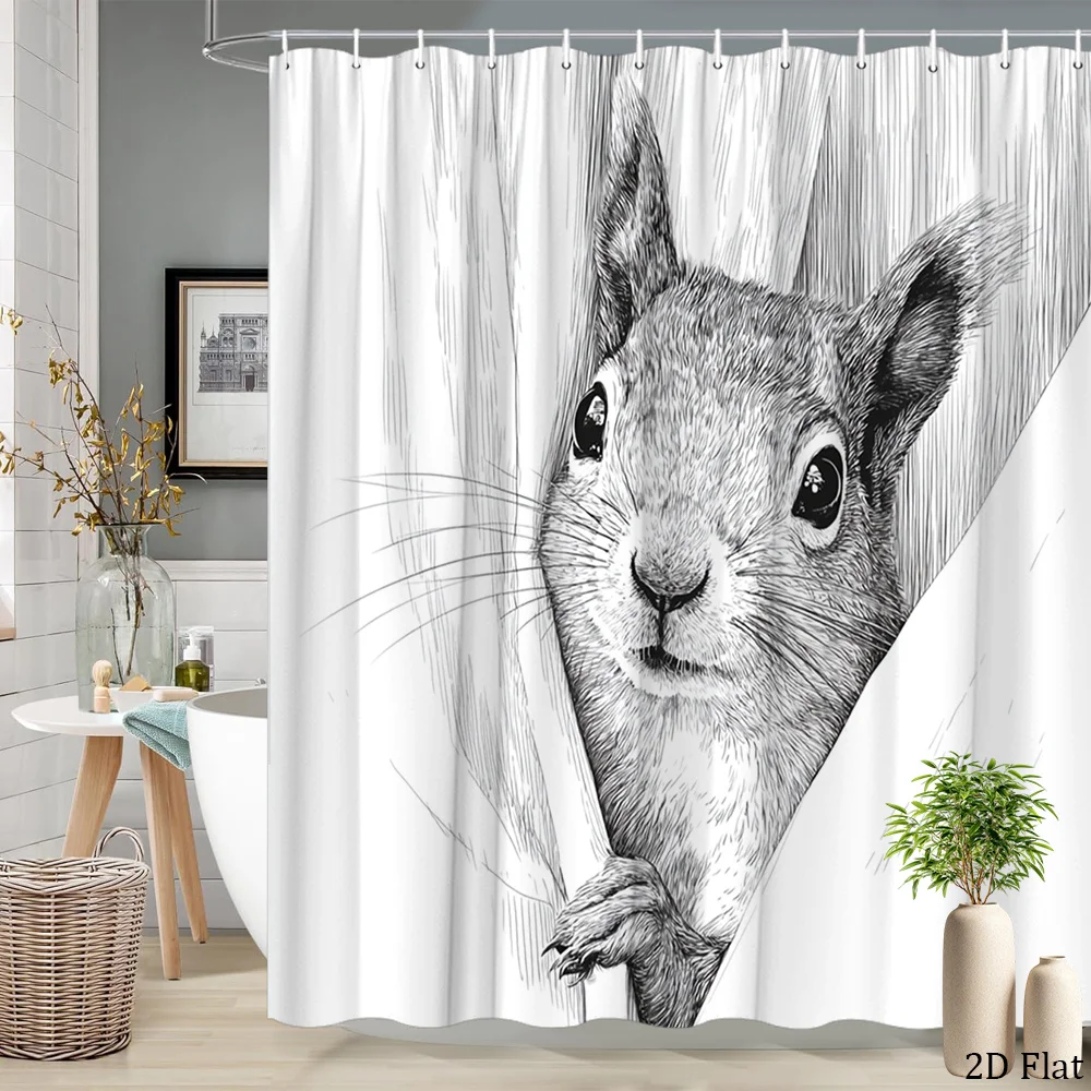 Whimsical Squirrel Sketch Shower Curtain for Bathroom Decor Woodland Art Design Cute Animal Prints Nursery Shower Screen
Whimsical Squirrel Sketch Shower Curtain for Bathroom Decor Woodland Art Design Cute Animal Prints Nursery Shower Screen