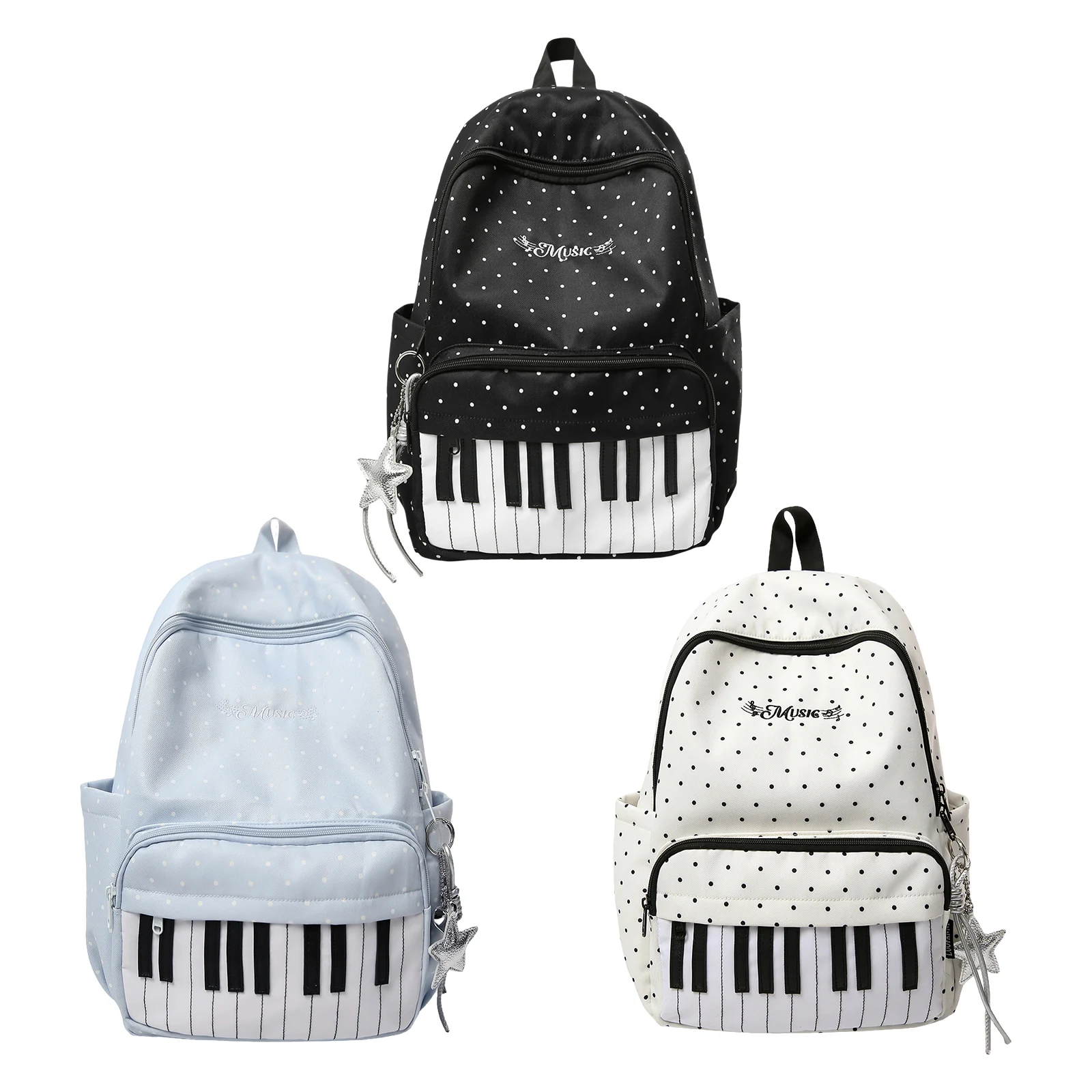 Nylon Casual Backpack 16.9 Inch Polka Dot Piano Key Travel Daypacks for Girls Travel Shopping Daily Use
Nylon Casual Backpack 16.9 Inch Polka Dot Piano Key Travel Daypacks for Girls Travel Shopping Daily Use