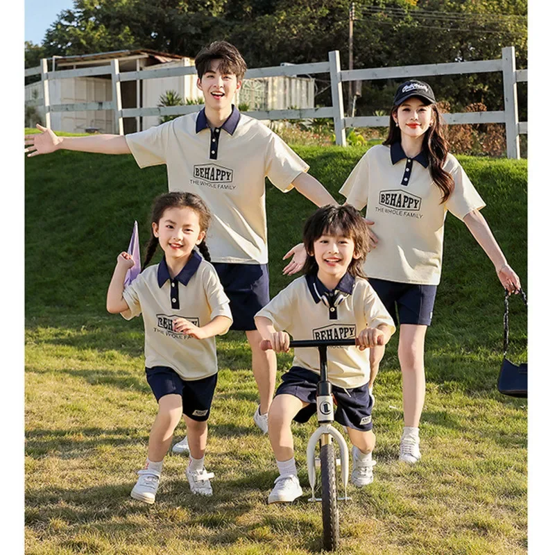 Summer Family Matching Outfits Father Mother Kids Cotton Polo Shirts & Shorts Set 2PCS Parent-Child Clothes Sports Team Uniform
Summer Family Matching Outfits Father Mother Kids Cotton Polo Shirts & Shorts Set 2PCS Parent-Child Clothes Sports Team Uniform