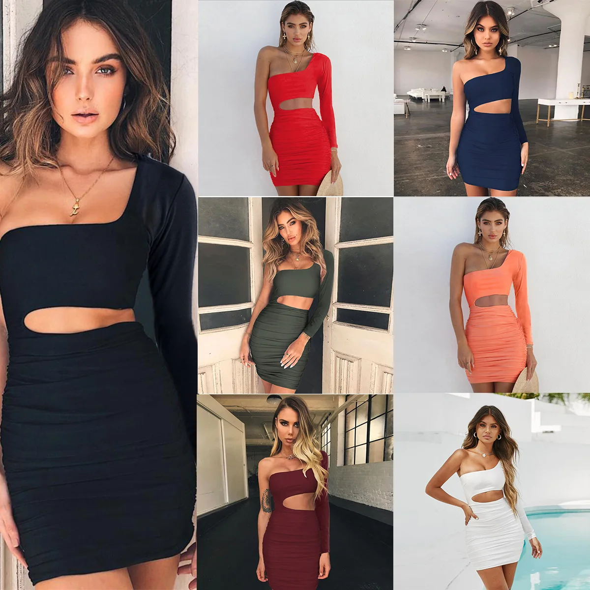 2024 Cross-border Amazon Women's Clothing, Sexy Hollowed-out Shoulder Long-sleeved Hip-wrapped Wrinkled Dress
2024 Cross-border Amazon Women's Clothing, Sexy Hollowed-out Shoulder Long-sleeved Hip-wrapped Wrinkled Dress