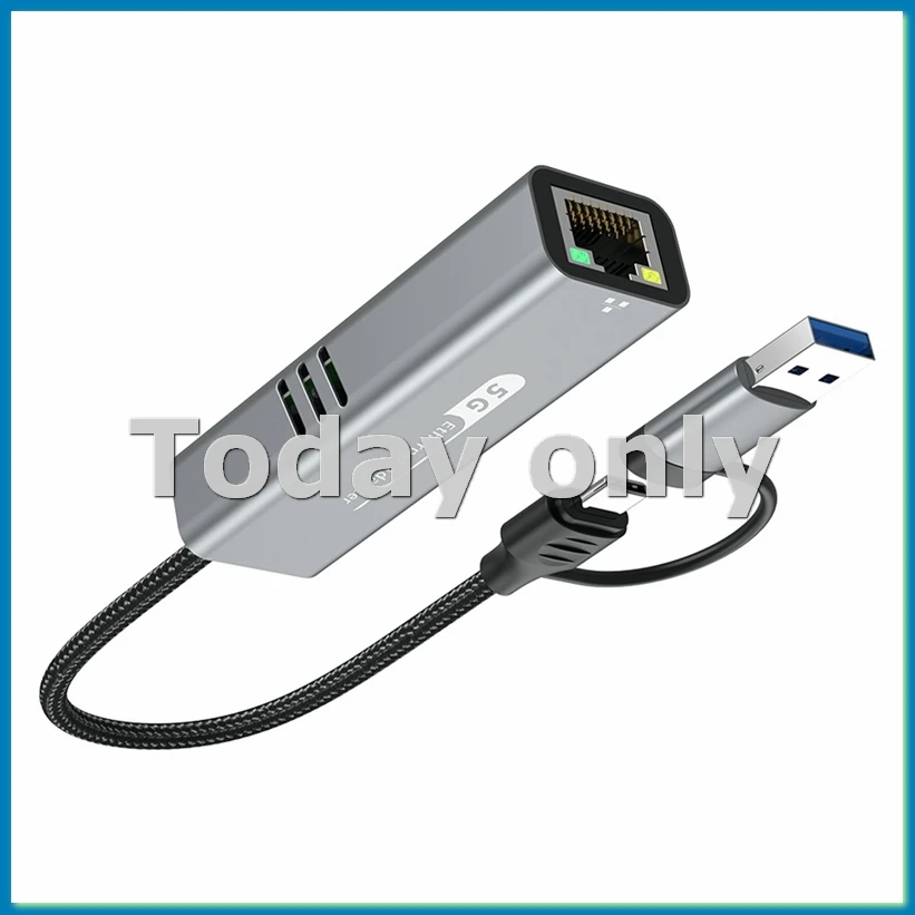Ethernet-адаптер USB 3.2 на 5 Гбит/с RTL8157 Сетевой преобразователь RJ45 5000 Мбит/с для ноутбука Поддержка 5G, 2,5G, 1G, 100 Мбит/с-A79U
Ethernet-адаптер USB 3.2 на 5 Гбит/с RTL8157 Сетевой преобразователь RJ45 5000 Мбит/с для ноутбука Поддержка 5G, 2,5G, 1G, 100 Мбит/с-A79U