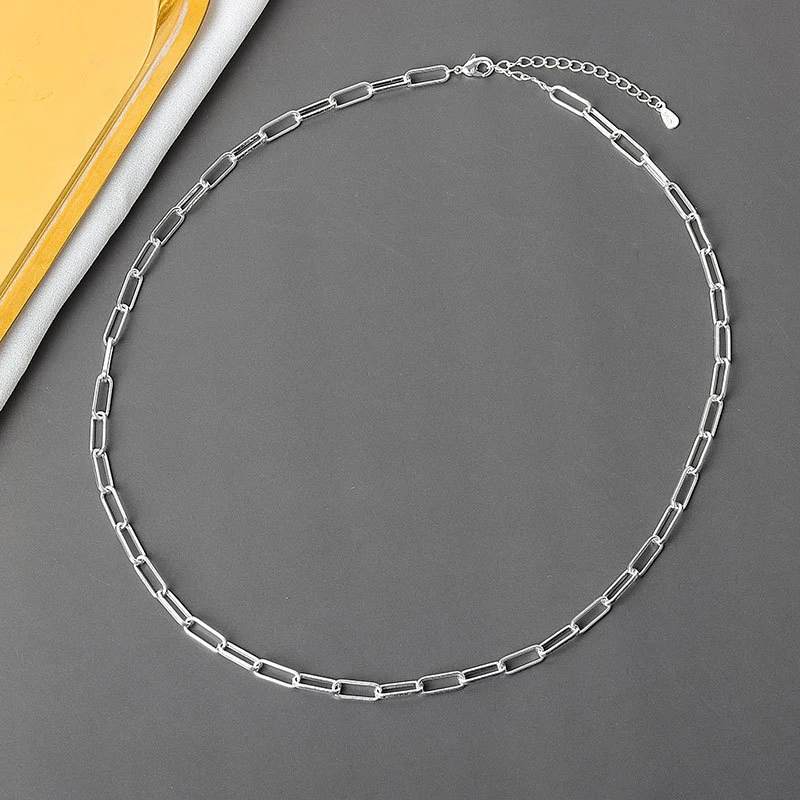 925 Sterling Silver Hiphop Necklace New Fashion Simple Geometric Handmade Clavicle Chain Party Jewelry Gifts for Women
925 Sterling Silver Hiphop Necklace New Fashion Simple Geometric Handmade Clavicle Chain Party Jewelry Gifts for Women